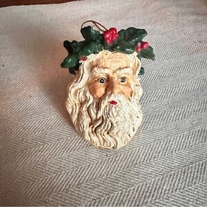 Old World Santa Claus face Holiday Ornament